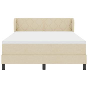 Boxspringbett mit Matratze Creme 160x200 cm Stoff