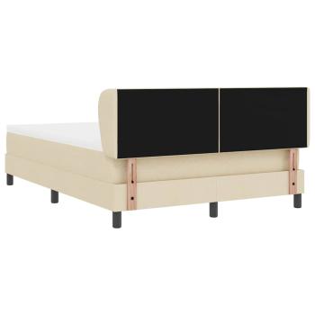 Boxspringbett mit Matratze Creme 160x200 cm Stoff