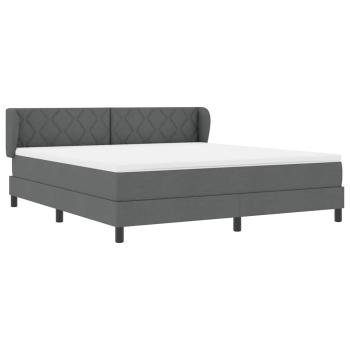 Boxspringbett mit Matratze Dunkelgrau 180x200 cm Stoff
