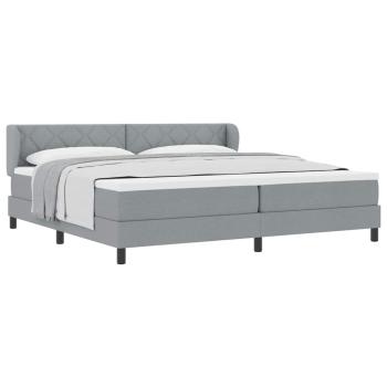 Boxspringbett mit Matratze Hellgrau 200x200 cm Stoff