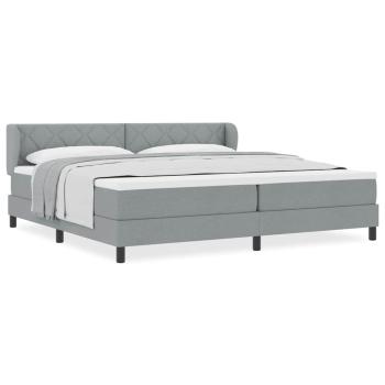 Boxspringbett mit Matratze Hellgrau 200x200 cm Stoff