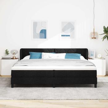 Boxspringbett mit Matratze Schwarz 200x200 cm Stoff