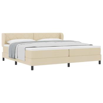 Boxspringbett mit Matratze Creme 200x200 cm Stoff