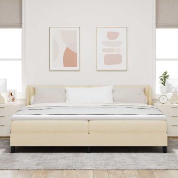 Boxspringbett mit Matratze Creme 200x200 cm Stoff