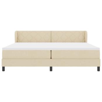 Boxspringbett mit Matratze Creme 200x200 cm Stoff