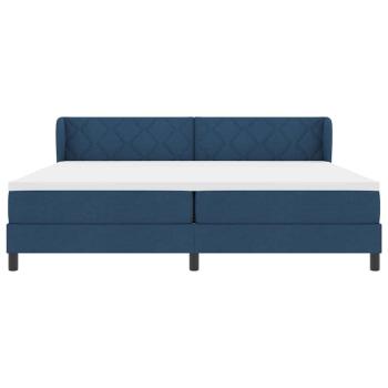 Boxspringbett mit Matratze Blau 200x200 cm Stoff