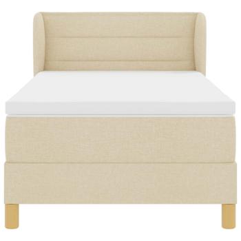 Boxspringbett mit Matratze Creme 80x200 cm Stoff
