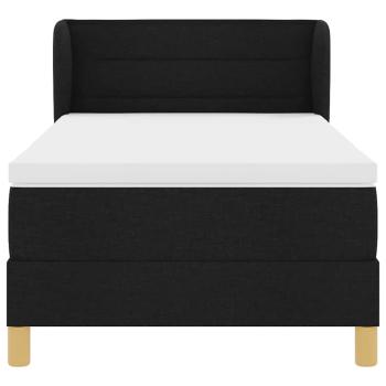Boxspringbett mit Matratze Schwarz 90 x 200 cm Stoff