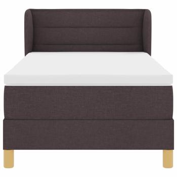 Boxspringbett mit Matratze Dunkelbraun 90x200 cm Stoff