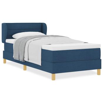 Boxspringbett mit Matratze Blau 90x200 cm Stoff