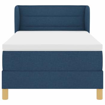 Boxspringbett mit Matratze Blau 90x200 cm Stoff