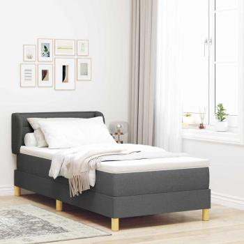 ARDEBO.de - Boxspringbett mit Matratze Dunkelgrau 100x200 cm Stoff