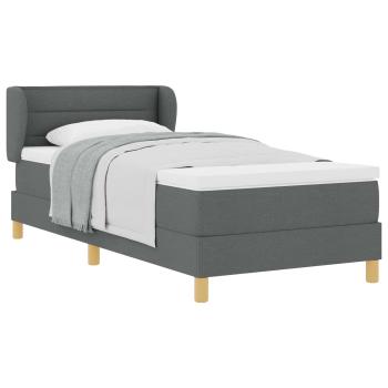 Boxspringbett mit Matratze Dunkelgrau 100x200 cm Stoff