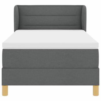 Boxspringbett mit Matratze Dunkelgrau 100x200 cm Stoff