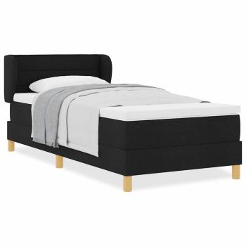 Boxspringbett mit Matratze Schwarz 100x200 cm Stoff