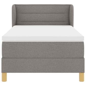 Boxspringbett mit Matratze Taupe 100x200 cm Stoff