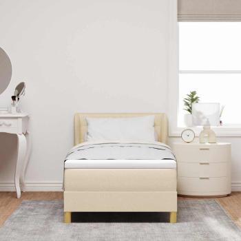 Boxspringbett mit Matratze Creme 100x200 cm Stoff
