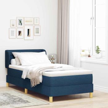 ARDEBO.de - Boxspringbett mit Matratze Blau 100x200 cm Stoff