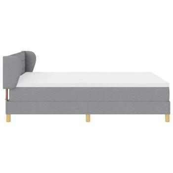 Boxspringbett mit Matratze Hellgrau 140x190 cm Stoff