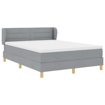 Boxspringbett mit Matratze Hellgrau 140x190 cm Stoff