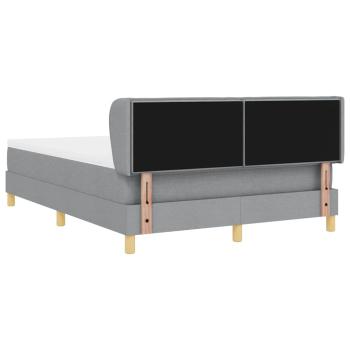 Boxspringbett mit Matratze Hellgrau 140x190 cm Stoff