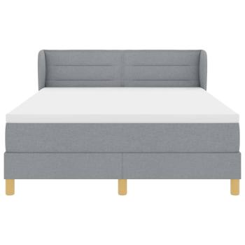 Boxspringbett mit Matratze Hellgrau 140x190 cm Stoff