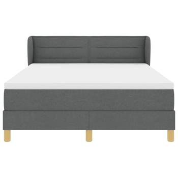 Boxspringbett mit Matratze Dunkelgrau 140x190 cm Stoff