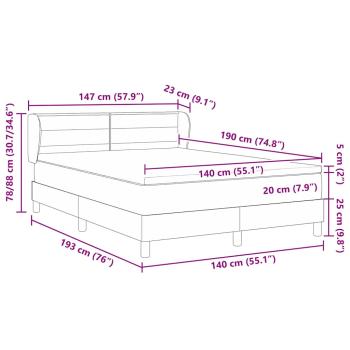 Boxspringbett mit Matratze Dunkelgrau 140x190 cm Stoff