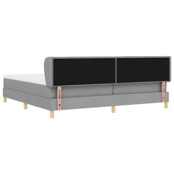 Boxspringbett mit Matratze Hellgrau 200 x 200 cm Stoff