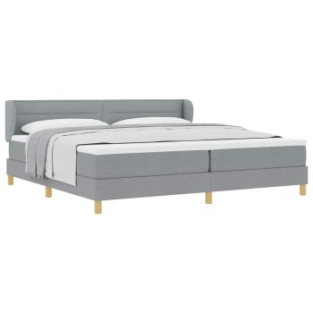 Boxspringbett mit Matratze Hellgrau 200 x 200 cm Stoff