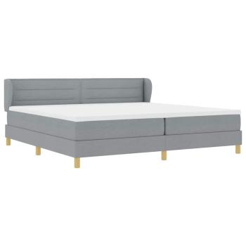 Boxspringbett mit Matratze Hellgrau 200x200 cm Stoff