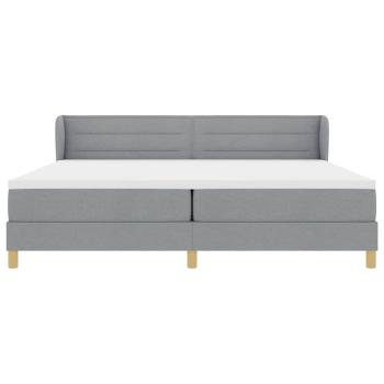 Boxspringbett mit Matratze Hellgrau 200x200 cm Stoff
