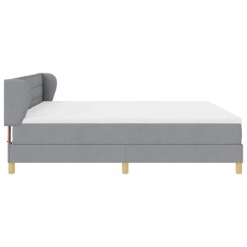Boxspringbett mit Matratze Hellgrau 200x200 cm Stoff