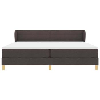 Bettgestell mit Matratze Dunkelbraun 200x200 cm Stoff