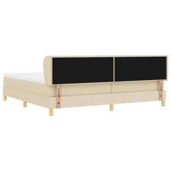 ARDEBO.de - Boxspringbett mit Matratze Creme 200x200 cm Stoff