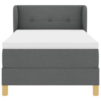 Boxspringbett mit Matratze Dunkelgrau 80x200 cm Stoff
