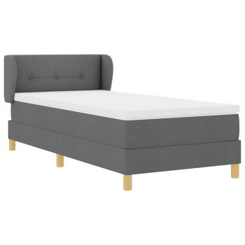 Boxspringbett mit Matratze Dunkelgrau 80x200 cm Stoff