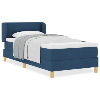 Boxspringbett mit Matratze Blau 80x200 cm Stoff