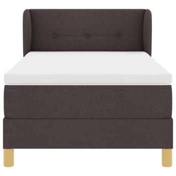 Boxspringbett mit Matratze Dunkelbraun 90x200 cm Stoff