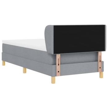 Boxspringbett mit Matratze Hellgrau 100x200 cm Stoff