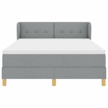 Boxspringbett mit Kopfteil Hellgrau 140 x 190 cm Stoff