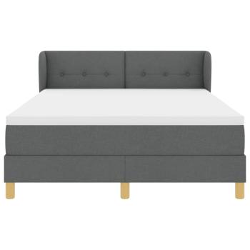 ARDEBO.de - Boxspringbett mit Matratze Dunkelgrau 140x190 cm Stoff