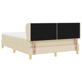 ARDEBO.de - Boxspringbett mit Matratze Creme 140x190 cm Stoff