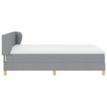 Boxspringbett mit Matratze Hellgrau 140x200 cm Stoff