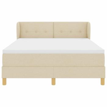 Boxspringbett mit Kopfteil Creme 140 x 200 cm Stoff