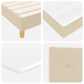 Boxspringbett mit Kopfteil Creme 140 x 200 cm Stoff