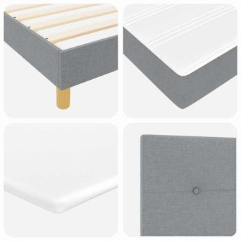 ARDEBO.de - Boxspringbett mit Matratze Hellgrau 160x200 cm Stoff