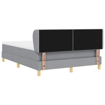 Boxspringbett mit Kopfteil Hellgrau 160 x 200 cm Stoff