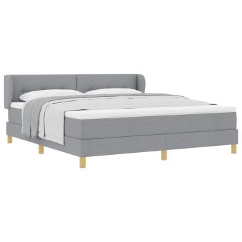 Boxspringbett mit Matratze Hellgrau 180x200 cm Stoff