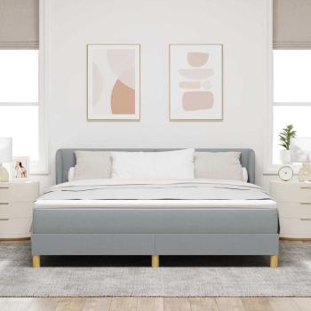 Boxspringbett mit Matratze Hellgrau 180x200 cm Stoff